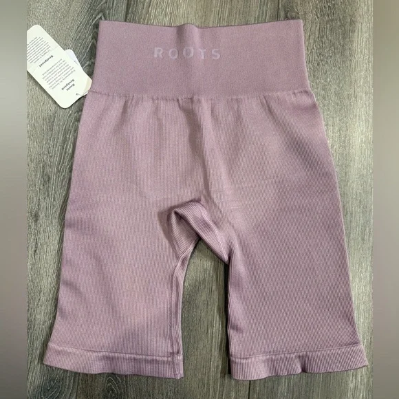 Roots Pink Sculpted Ribbed Bike Shorts - Picture 3 of 4
